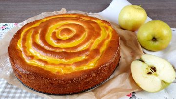 TORTA DI MELE E CREMA, SENZA BURRO