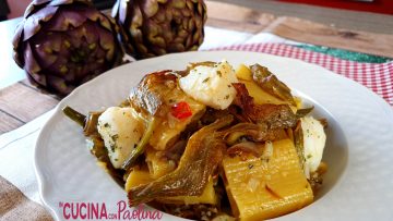 pasta carciofi e merluzzo