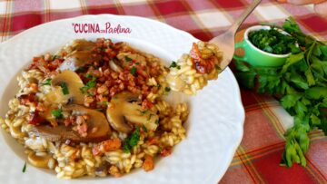 risotto ai funghi (champignon e porcini secchi)